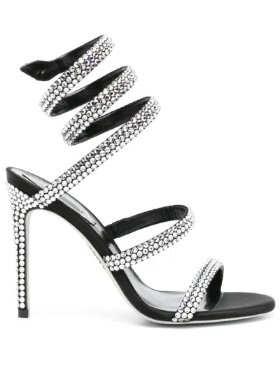 René Caovilla Black Cleo 105 Crystal-embellished Sandals