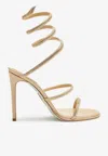 René Caovilla Cleo 105 Crystal-embellished Sandals In Beige