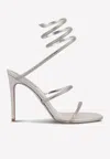 René Caovilla Cleo 105 Crystal Embellished Sandals In Gray