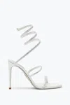 René Caovilla Cleo Crystal-embellished Satin Sandals