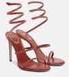 René Caovilla Cleo 105 Embellished Satin Sandals In Red