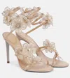 René Caovilla Open Box - Rene Caovilla Floriane Honey Heeled Sandals In Beige
