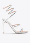 René Caovilla Silver Open Toe Heels
