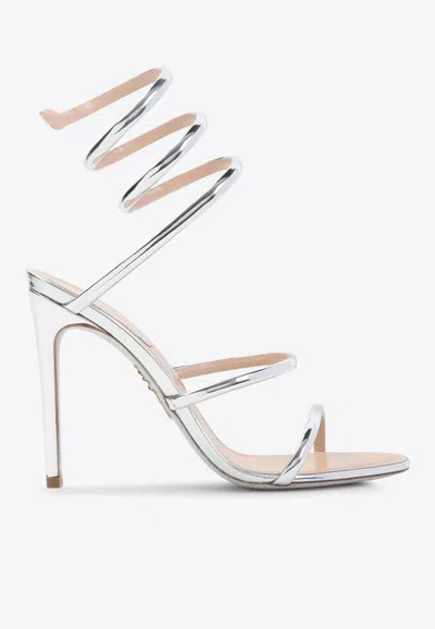 René Caovilla Cleo 105 Metallic Leather Sandals