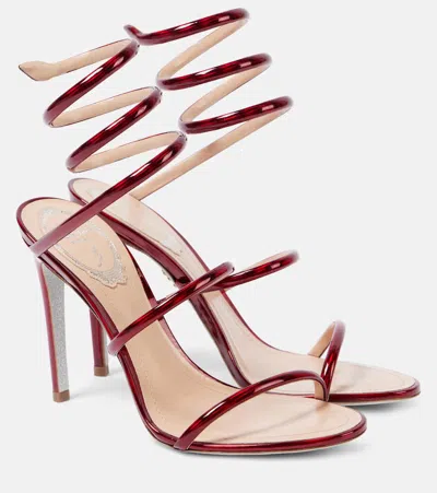 René Caovilla Cleo 105 Mirrored Leather Sandals In Neutrals