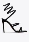 René Caovilla Black Open Toe Heels In Black