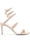 René Caovilla Cleo 105mm Sandals In Gold
