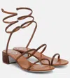 René Caovilla Cleo 40 Embellished Satin Sandals In Brown