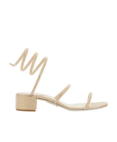 René Caovilla Cleo Ankle Strap Embellished Sandals In Animal Print