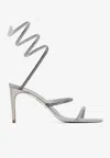 René Caovilla Cleo 80 Crystal-embellished Sandals In Gray