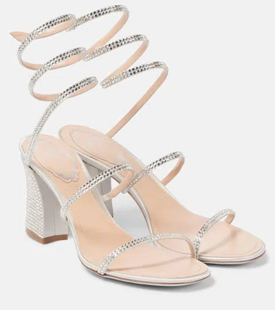 René Caovilla 85mm Rhinestone-embellished Sandals In Silver