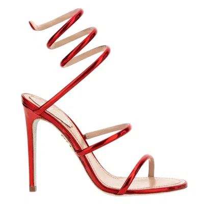 René Caovilla Rene Caovilla Cleo 80 Leather Sandals In Red