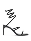 René Caovilla 80mm Cleo Strass-spiral Heeled Sandals In Black