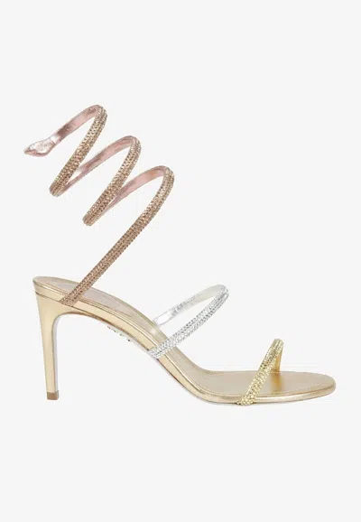 René Caovilla Cleo 80 Three-toned Sandals In Silver