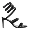 René Caovilla Rene Caovilla Cleo 80 Velvet Sandals In Black