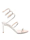 René Caovilla 80mm Cleo Sandals In Silver