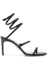 René Caovilla Cleo 90mm Ankle-strap Sandals In Black