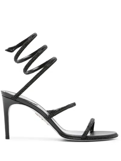René Caovilla Cleo 90mm Ankle-strap Sandals In Black