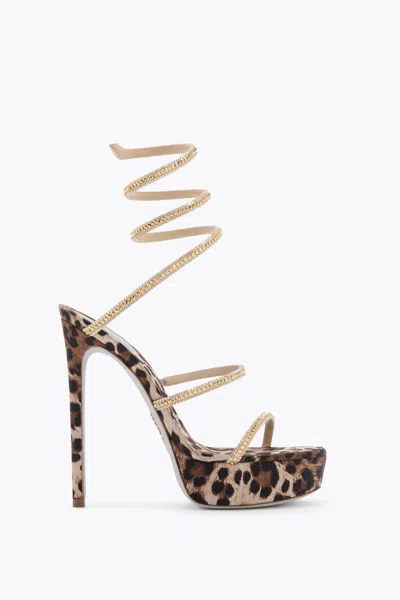 René Caovilla Cleo Animalier Platform Sandal 130