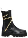 René Caovilla Cleo Leather Snake-wrap Chelsea Booties In Black