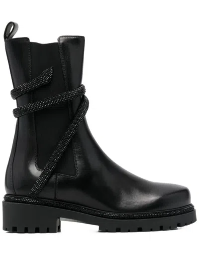 René Caovilla Cleo Ankle Boots With Crystals 25 Shoes