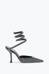 René Caovilla Cleo Anthracite Pump With Crystals 105
