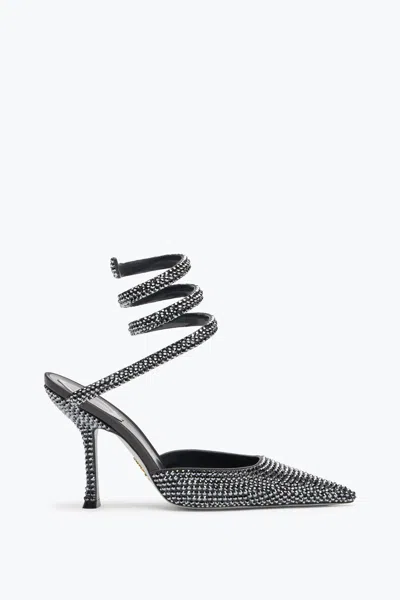 René Caovilla Cleo Anthracite Pump With Crystals 105
