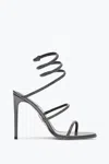 René Caovilla Cleo Anthracite Sandal With Crystals 105
