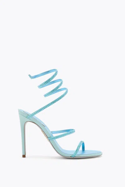 René Caovilla Cleo Aqua Sandal 105 In Blue