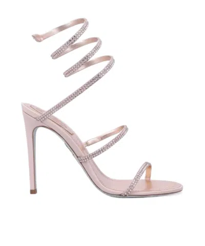 René Caovilla Cleo Rhinestone Spiral Pumps In Pink