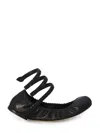 René Caovilla Rene Caovilla Cleo 10 Crystal Ballerinas In Black