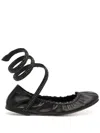René Caovilla Rene Caovilla Cleo 10 Crystal Ballerinas In Black