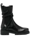 René Caovilla Cleo Combat Biker Boot In Black