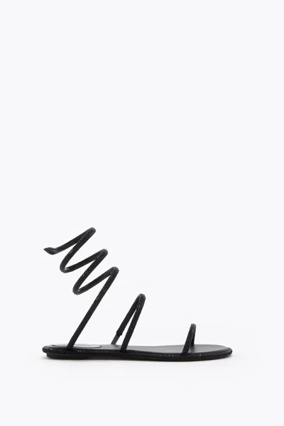 René Caovilla Rene Caovilla Embellished Satin Cleo Sandals In Black