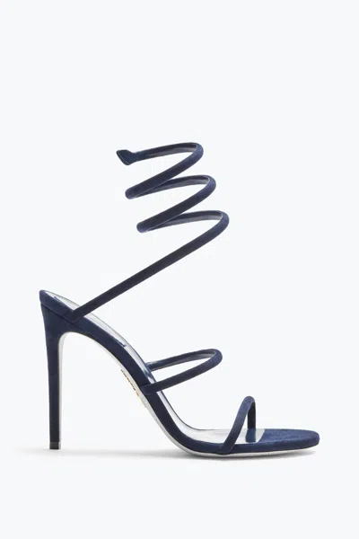 René Caovilla Cleo Blue Suede Sandal 105