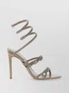 René Caovilla 110mm Crystal-embellished Spiral-wrap Sandals In Multi
