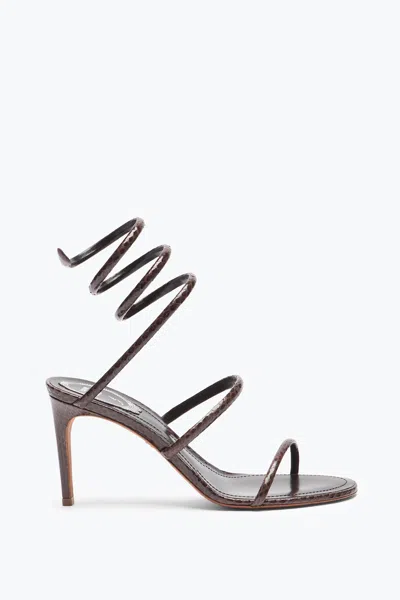 René Caovilla Cleo Brown Ayers Leather Sandal 80