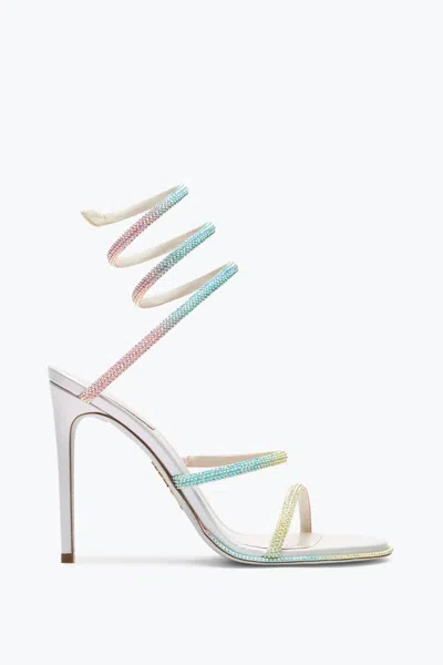 René Caovilla Cleo Burano Sandal With Crystals 105 In White
