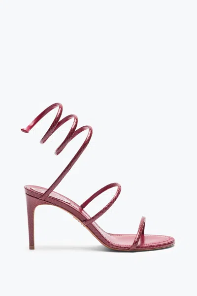 René Caovilla Cleo Burgundy Ayers Leather Sandal 80