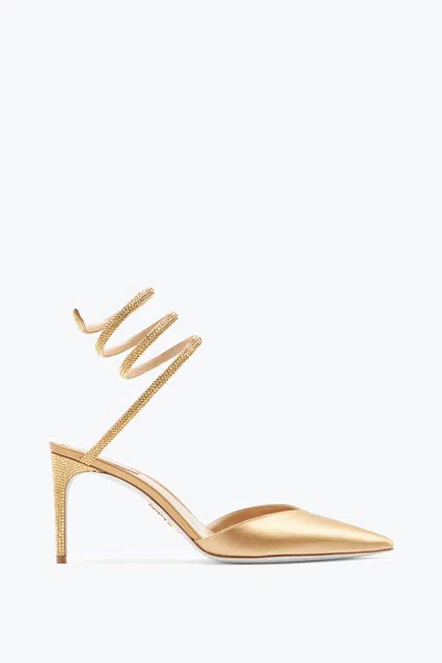 René Caovilla Cleo Champagne Pump 80 In Gold