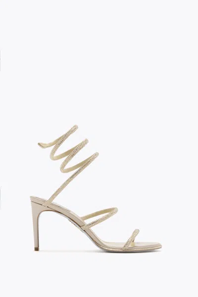 René Caovilla Cleo Champagne Sandal 80 In Gold