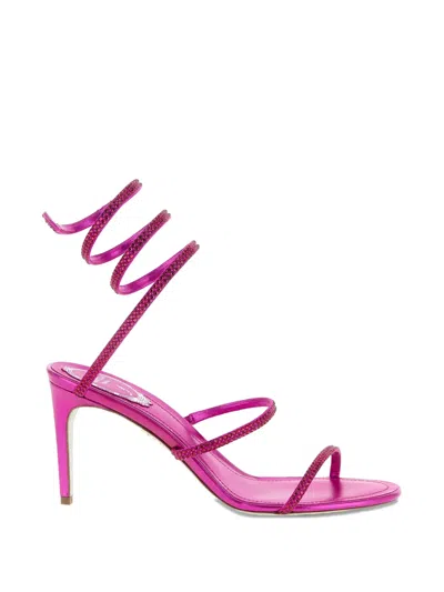 René Caovilla Embellished Ankle Strap Sandals In Pink