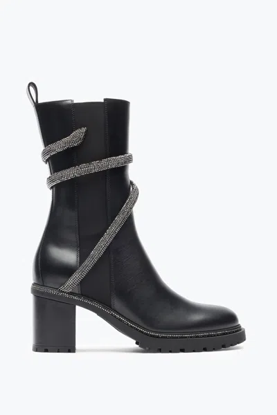 René Caovilla Cleo Crystal Black Bootie 60