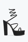 René Caovilla Cleo Crystal Black Platform Sandal