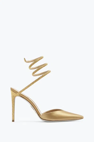René Caovilla Cleo Crystal Champagne Open-back Pump 105