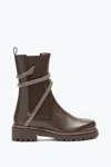 René Caovilla Cleo Crystal Chestnut Brown Bootie 25
