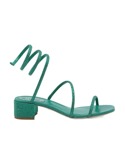 René Caovilla Cleo Crystal-embellished 40mm Sandals In Green