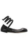 René Caovilla Rene Caovilla Cleo 10 Crystal Ballerinas In Black