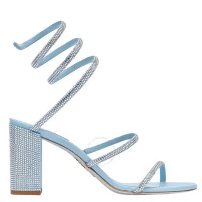 René Caovilla Rene Caovilla Cleo Crystal-embellished Sandals In Blue
