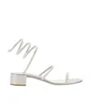 René Caovilla Cleo Crystal-embellished Sandals In White